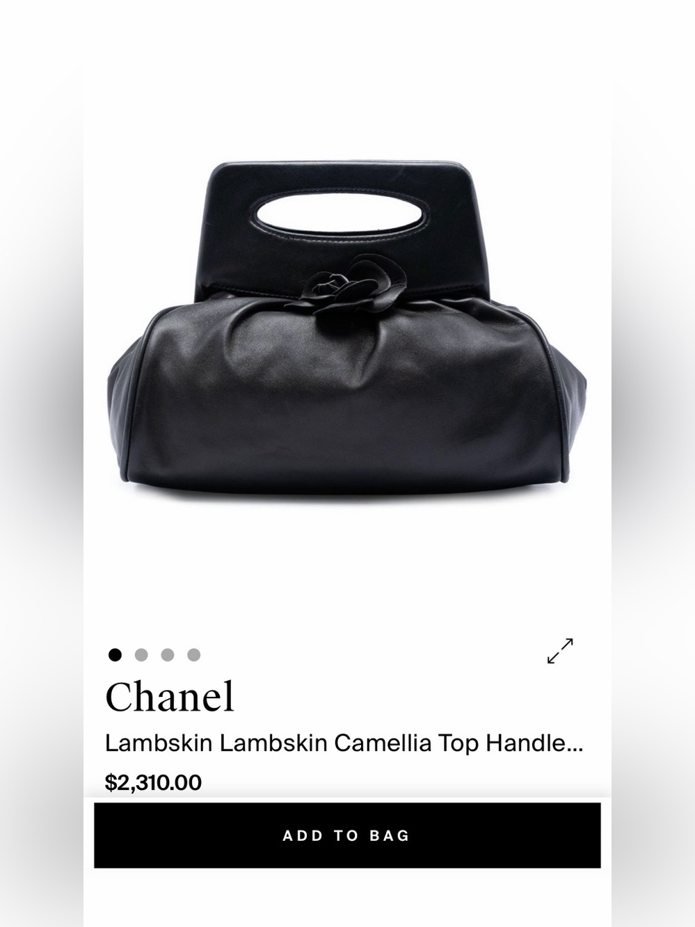 CHANEL lambskin top handle clutch, ivory-grey, leather Camelia accent,11x12, EUC - Picture 16 of 16